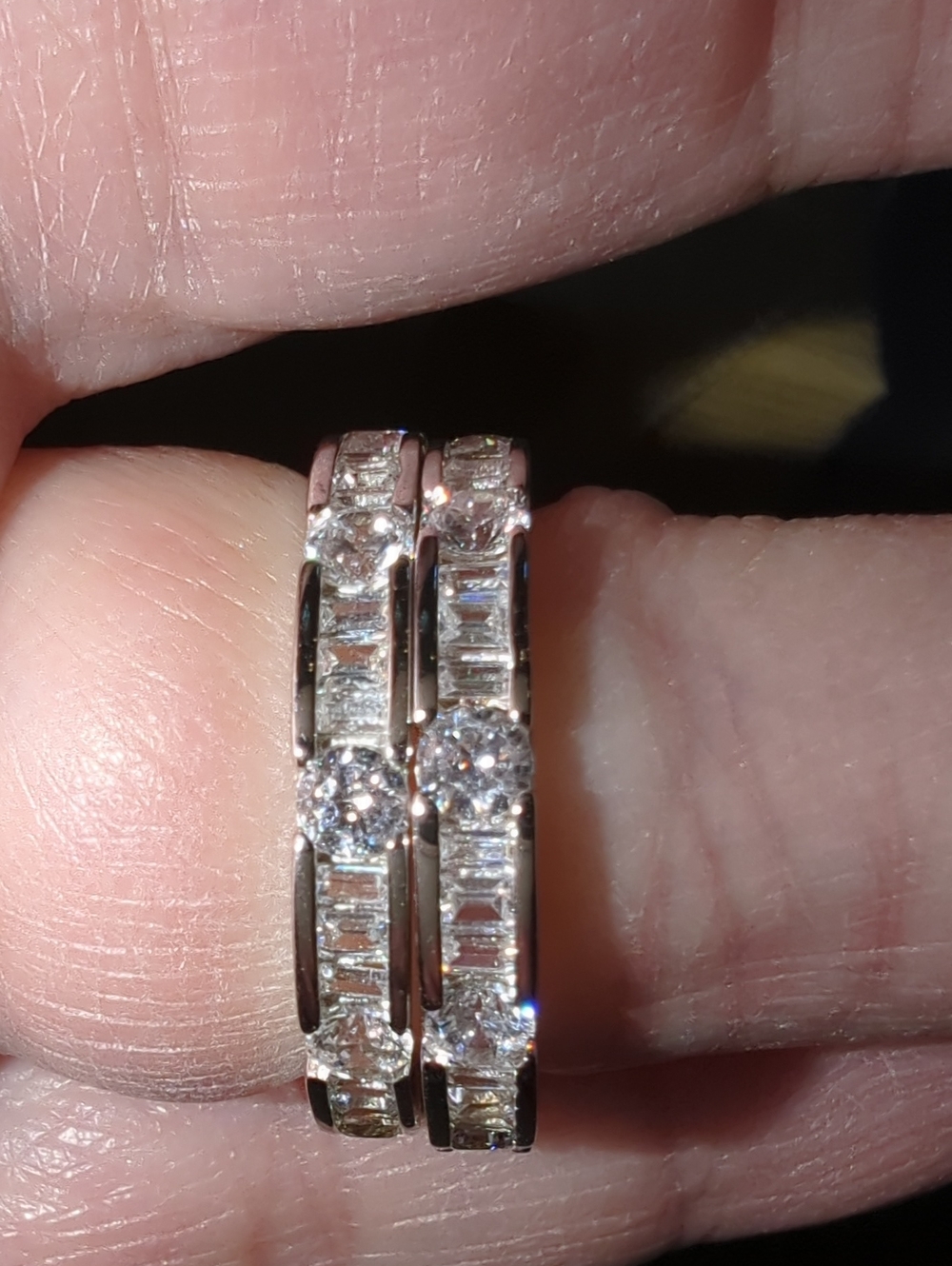 JTV Silver Bella Luce Two Band Ring with Clear Crystals 2.90 Ctw Simulant - Picture 4 of 4